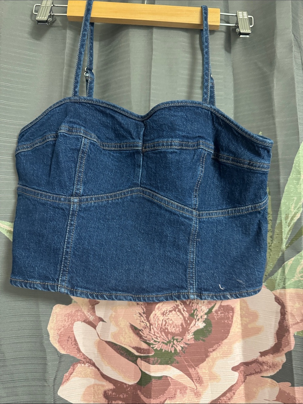 Target Indigo Denim Bustier Crop Top